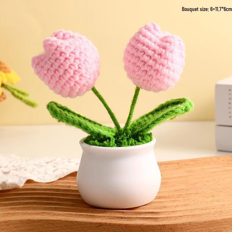 Handgefertigte Sonnenblumen-Schreibtischdekoration - Gewebtes Blumenstrauß-Geschenk für Schüler & Mädchen