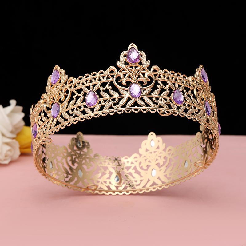 

Men s and Women s Retro Round Crown Headdress - King Performance Costume and Bride Accessory