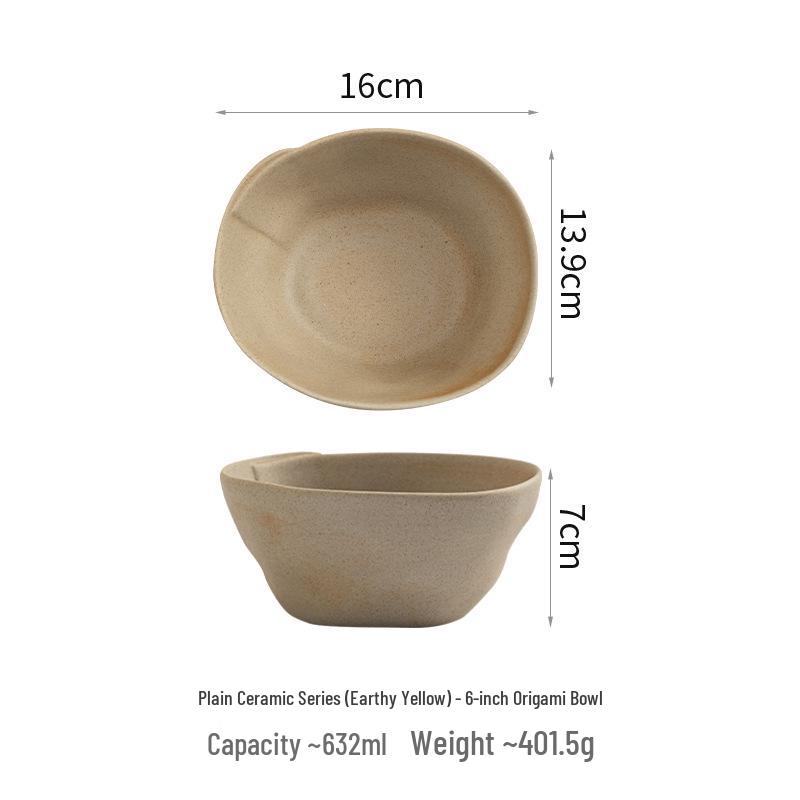 2025 Japanese Ceramic Noodle Bowl - Coarse Pottery Style, Large Personal Soup Serving Dish