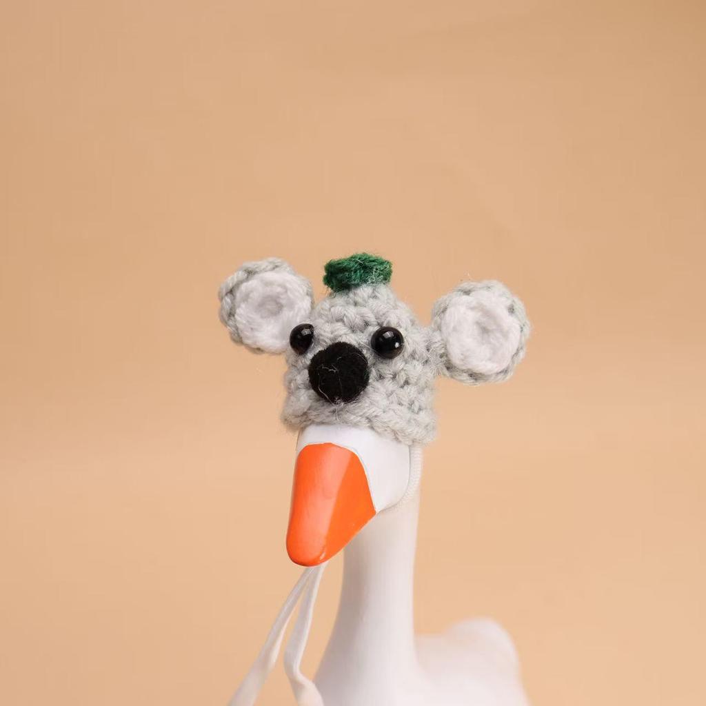 Valentine's Pearl Desktop Goose Set with Mini Knitted Hat & Adjustable Wings Clothing