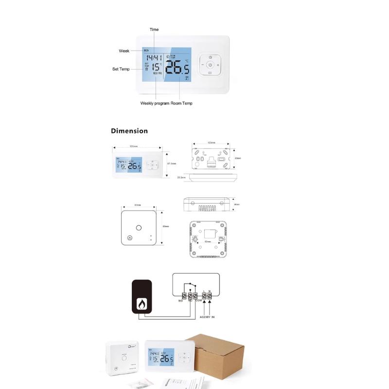 WiFi Thermostat Digital Temperature Controller APP Control LED Display Screen Electric Floor Heating Thermostat