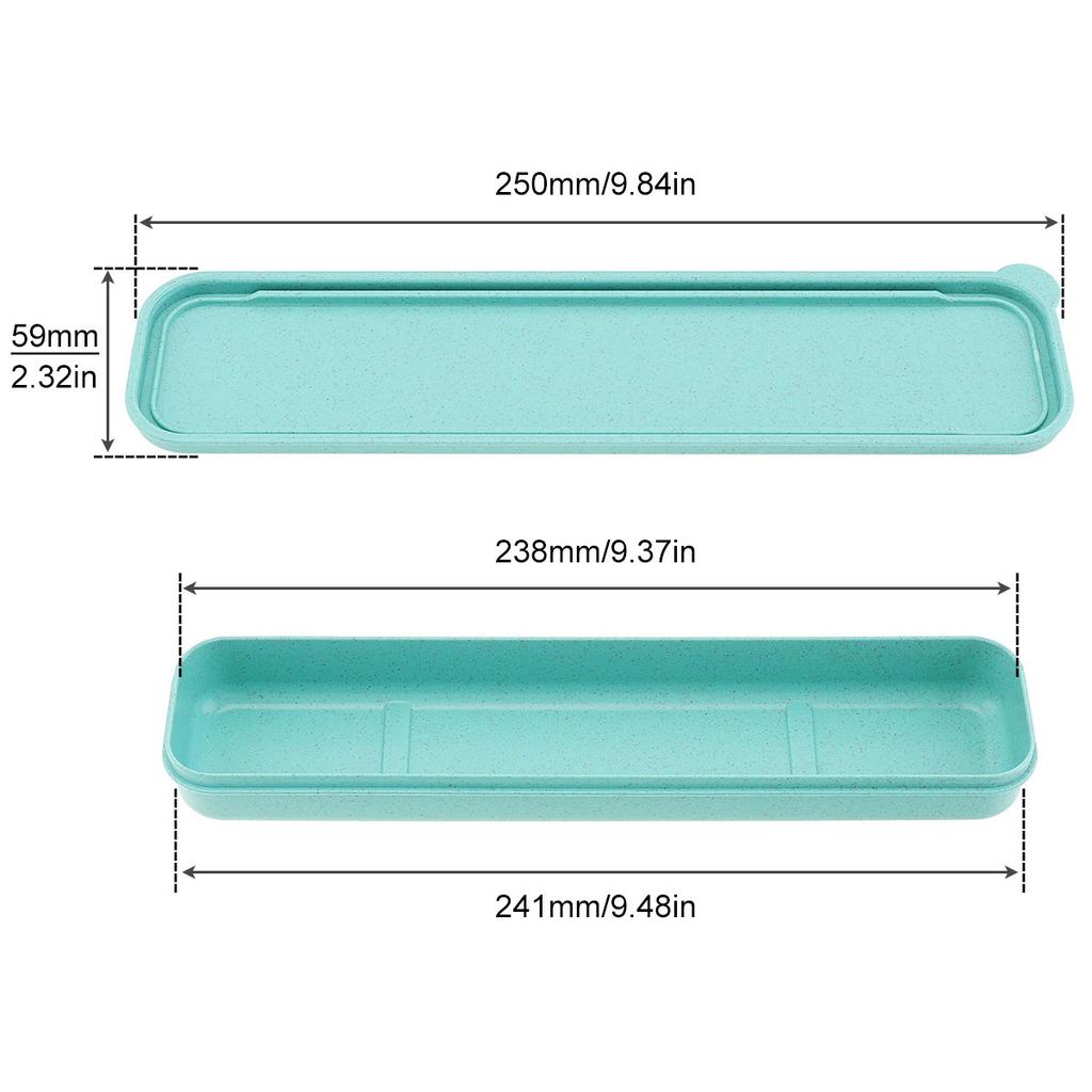 Split Type Wheat Straw Portable Tableware Storage Box Dinnerware Boxes for Camping, School , Picnics