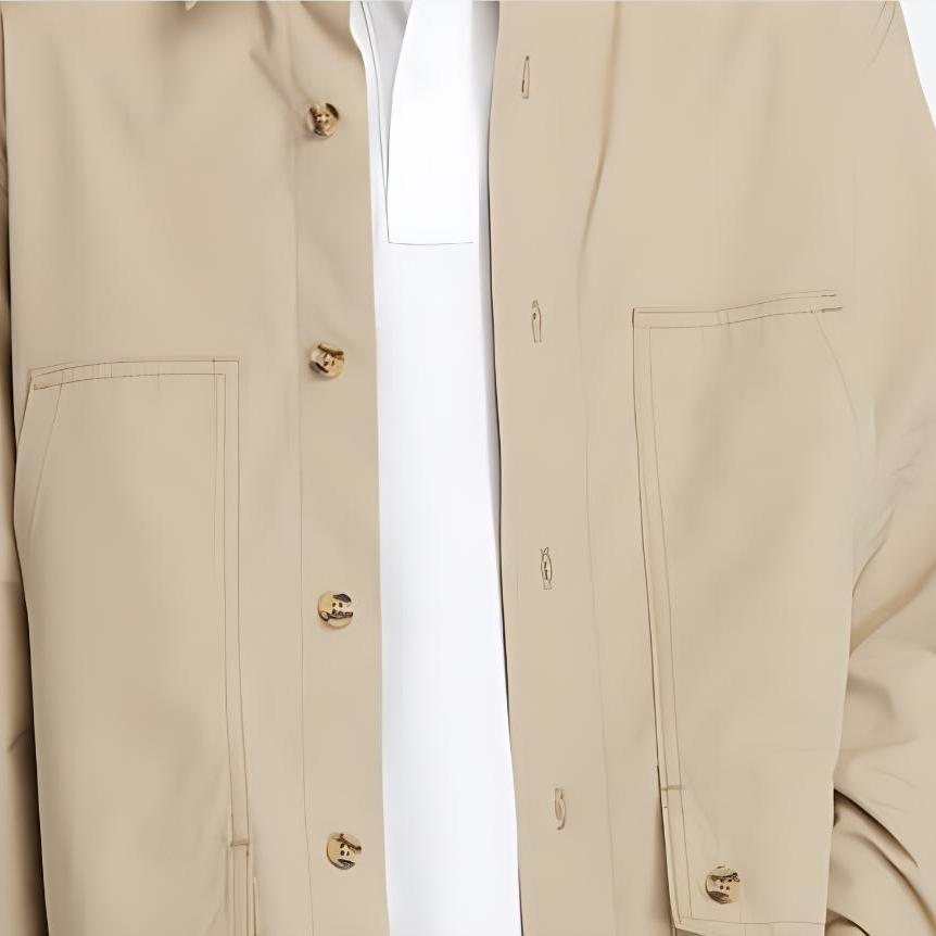 Timberland Solid Color Single-Breasted Loose Long Sleeve Shirt Men Shirts Gray-Green A5U5U-DH4