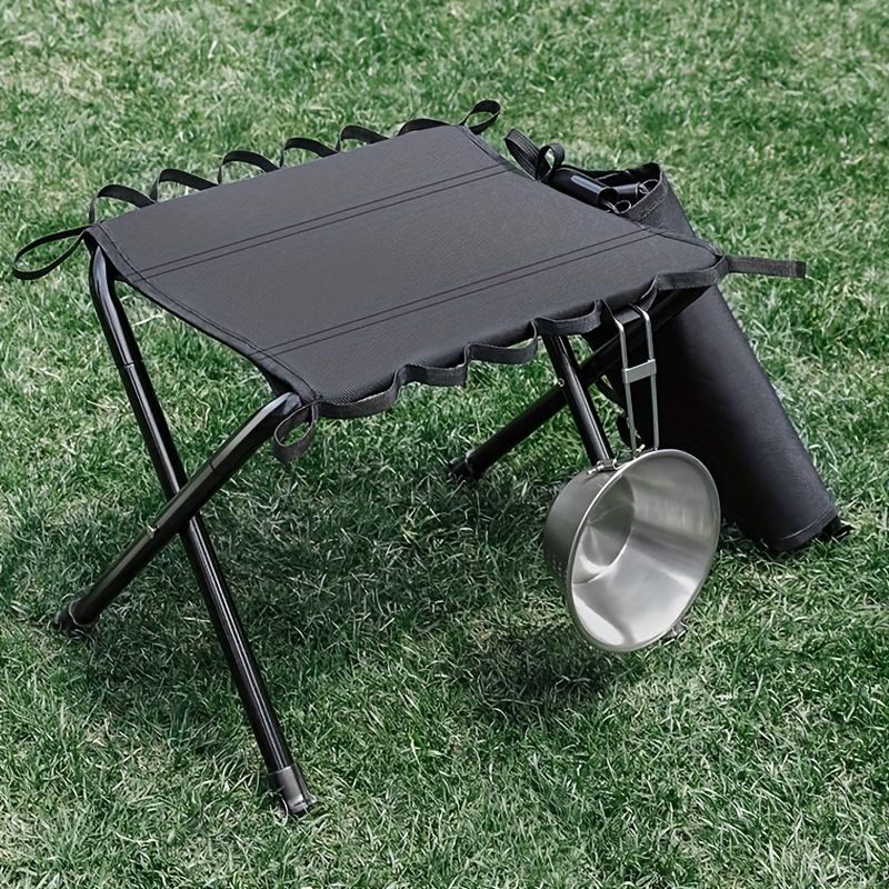 Lightweight Portable Folding Stool Aluminum Frame, Black Mesh Seat for Outdoor Camping, Fishing, Picnics & Hiking