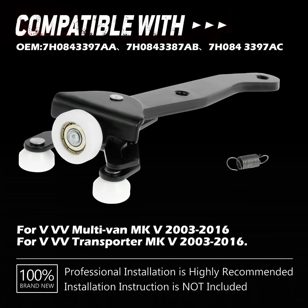 Car Sliding Door Roller Guide Hinge Bottom Left Side Sliding Door Roller Hinge For VW T5 Transporter 7H0843397 Car Accessories nero