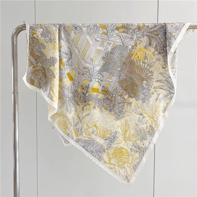 

85Cm Natural Silk Scarf Women Bandana Square Scarves Wrap Kerchief Mulberry 85Cm Fashion Luxury High Quality Hijab Real Silk 88x88cm