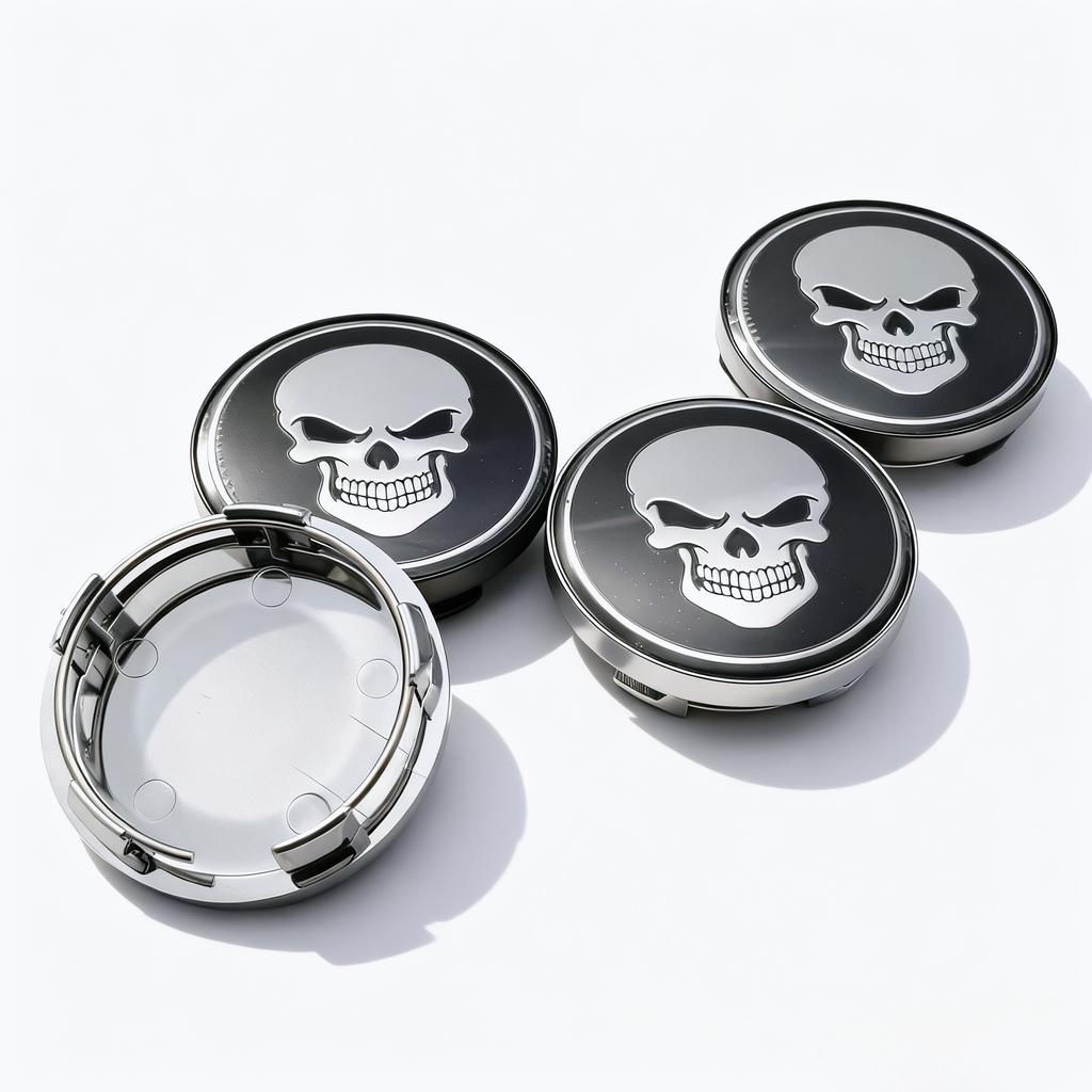 4pcs Skull Logo Emblem Car Wheel Center Caps 58MM 54MM Wheels Hub Centre Cap Skulls Badge Rim Hubcaps Dust Cover Car Accessories