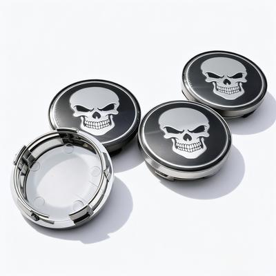 4 szt. Emblemat z logo czaszki Nakładki na środek koła samochodowego 58MM 54MM Koła Nakładka na środek piasty Czaszki Odznaka Felgi Nakładki na piasty Pokrowiec przeciwpyłowy Akcesoria samochodowe