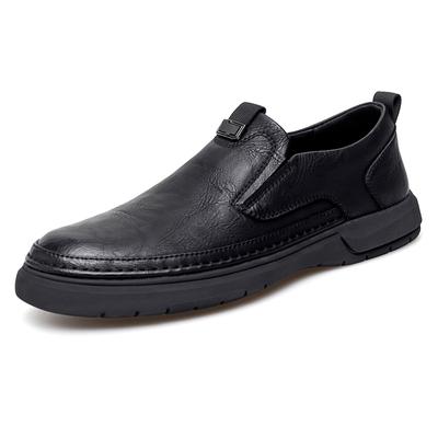 Mode Frühling Herbst Neue Herren Echtleder Schuhe Weiche Sohle Freizeitschuhe Pendler Fahrschuhe Herren Arbeitsschuhe Kostenlose Lieferung