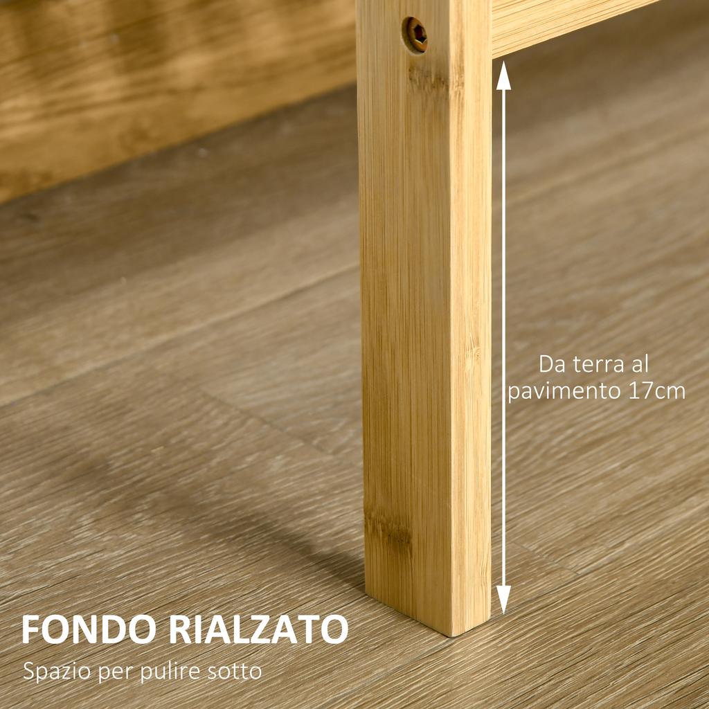 Multipurpose 3-Tier Space-Saving Bamboo Shelf. 62x33x80cm