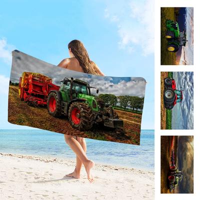 Car Tractor Towel Microfiber Beach Towel Absorbent Quick Dry Soft Yoga Swimming Resort Mountain Climbing Towel