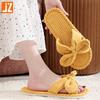Girls Cotton Slippers Bow Home Plush Slippers Indoor Fluffy Slippers Women