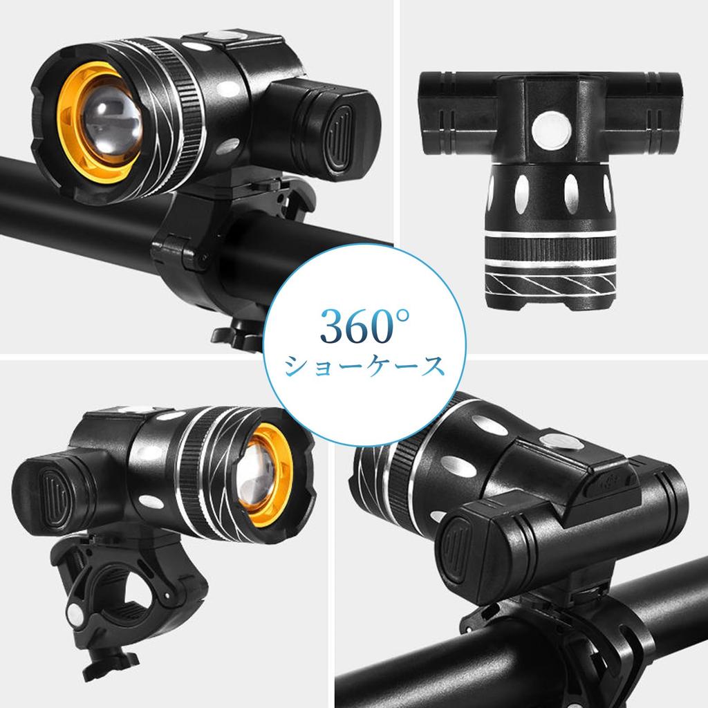 Rechargeable 5000 Lumen Waterproof Bike Light Fits All Mountain and Road Easy To Install USB X X Bikes, - (Lithium Battery, Cable), Black, 8.5cm 7.5cm