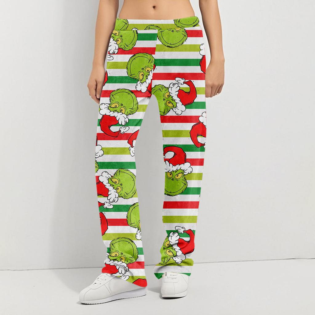 Pajama Pants Sleepwear Casual Drawstring Elastic Waist Pants Comfy Straight Yoga Loose Trousers