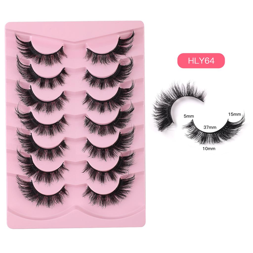 7 Pairs Of Long End-Of-Eye False Eyelashes, Thick Fox Eye, Cat Eye Eyelashes.