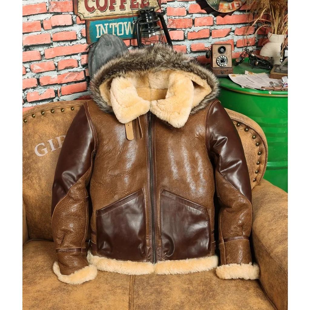 Классическая куртка-бомбер B3 из натурального меха. Теплое зимнее ...