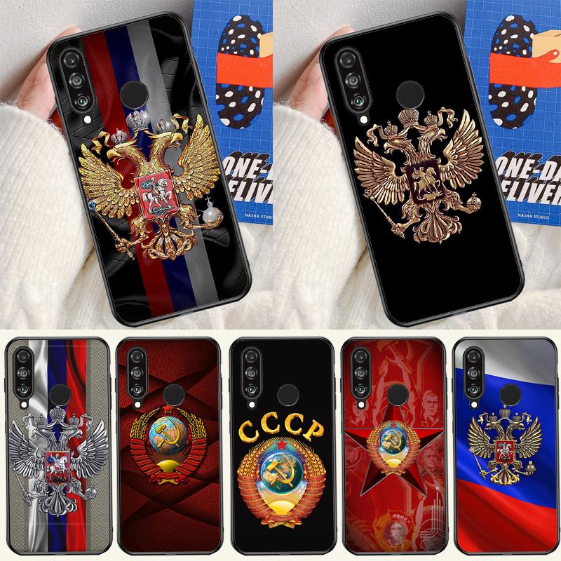Coat Of Arms Russian CCCP Flag For Huawei P20 P40 P30 Lite P60 Pro Nova 12s 11i 12i 10 9 SE 5T Y91 Y90 Y60 Y70 Y72 Y61 Case
