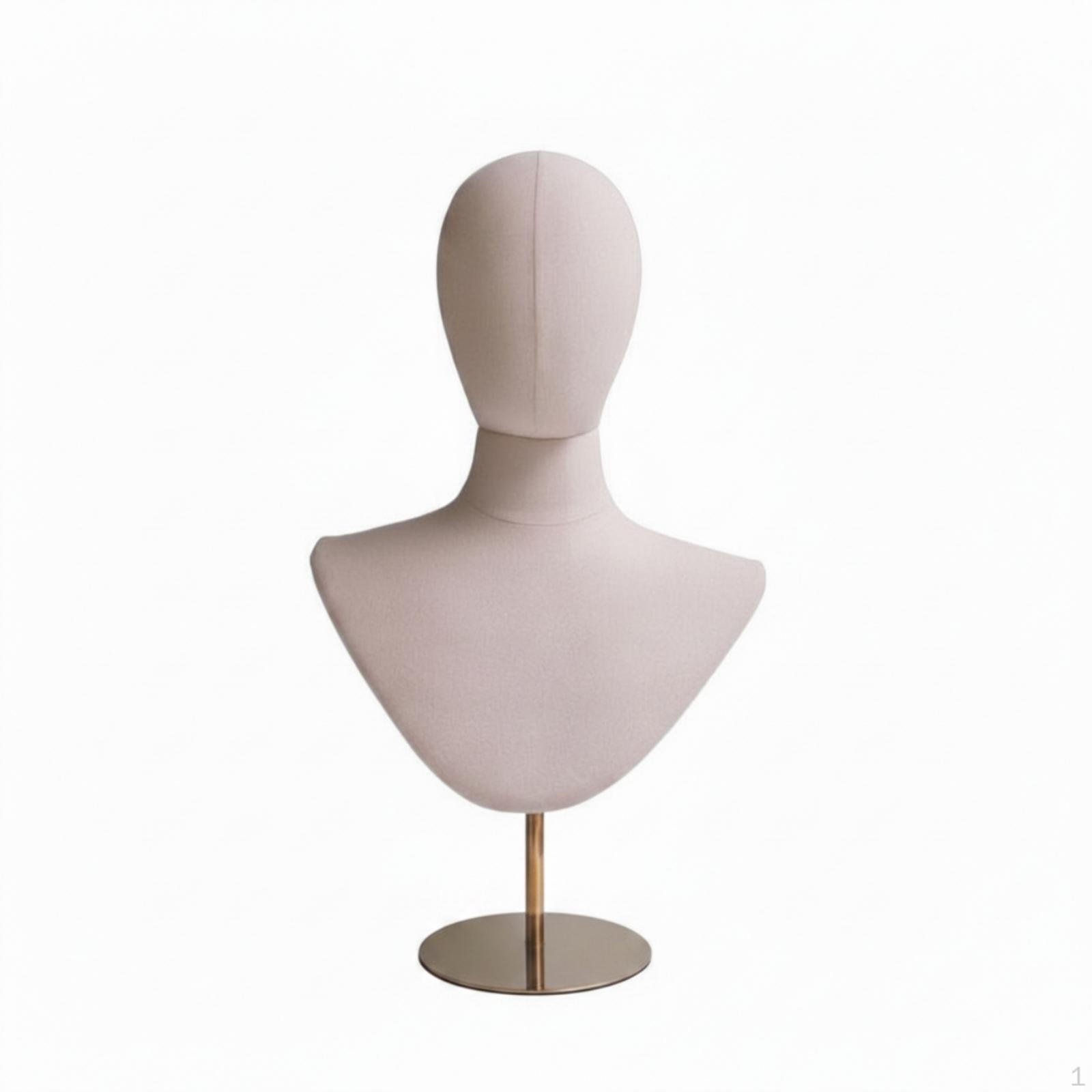 Mannequin Display Stand Linen-Textured Half Body