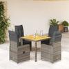 VidaXL Garden Bistro Set 5 Pcs Grey Cushions Poly Rattan 3277020