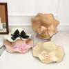 Sunshade Hat Summer Bow Pearl Grass Hat Simple Sun Protection Lace Sun Hat