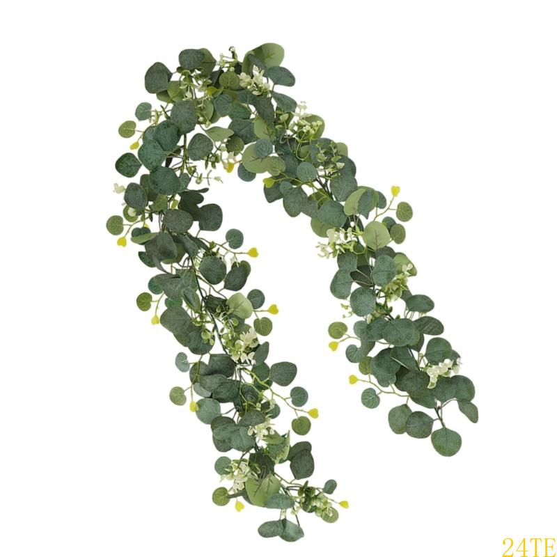 24TE Realistic 180cm Eucalyptuses Vine Adornment With 60 Blooms For Event Styling