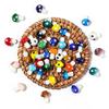 50pcs Jewelry Accessories Coloured Glaze Mushroom Beads 1.55mm Hole Colorful Loose Beads 14x10mm Size Ceramic Beads DIY Crafts