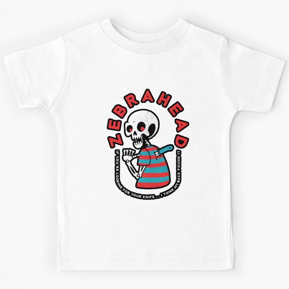 Zebra Skull Punk Kids T-Shirt 100