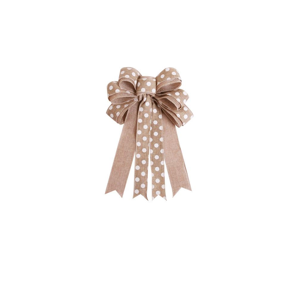 Textured Festive Cloth Christmas Bow Adornments Beautifully Crafted Handmade Decor Tree