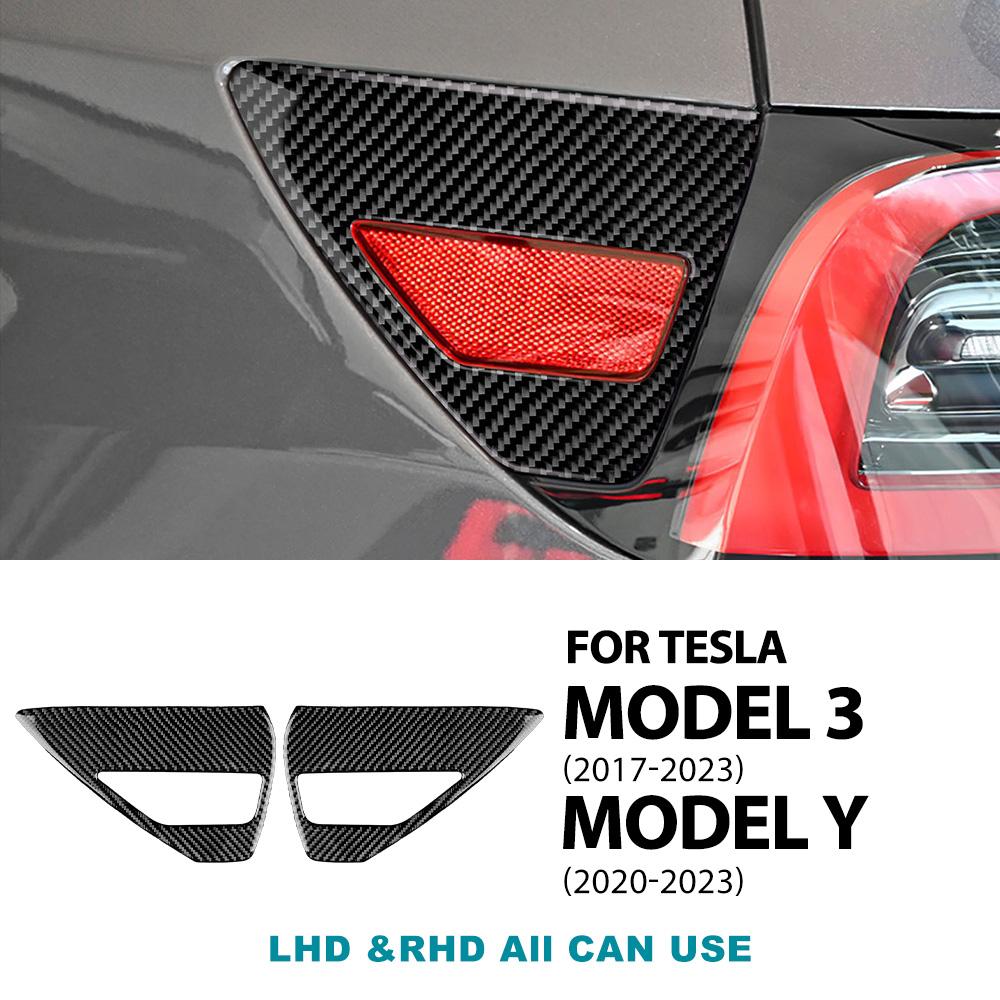 Real Soft Carbon Fiber Car Charging Port Panel Trim Sticker For Tesla Model 3 2017-2025 Model Y 2020-2025 Cover Accessories