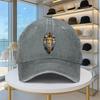 Lion of Judah Cross Print Baseball Cap Vintage Washed Denim Adjustable Casual Urban Hat