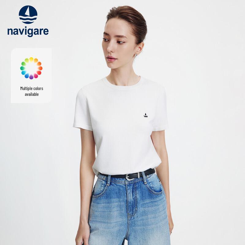 Navigare Women's Basic Short Sleeve Knit T-Shirt