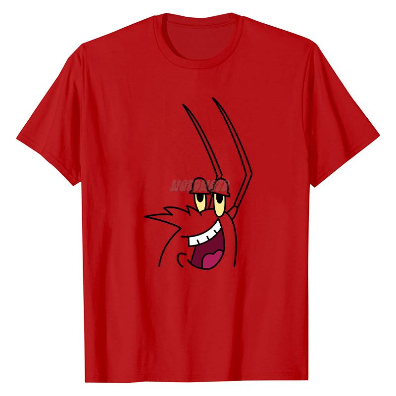 SpongeBob SquarePants Animation Printed Cotton T-shirt Men Women Casual Round Neck Top Short Sleeved T-shirt