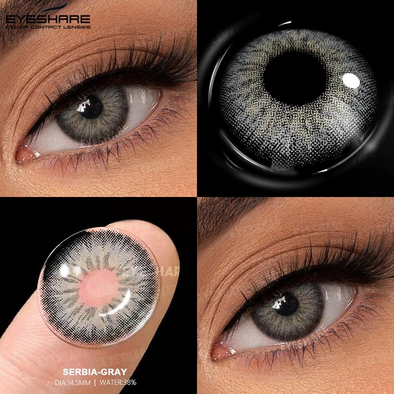 EYESHARE 1pair Blue Contact Lenses for Eyes Natural Colored Contact Blue Eyes Lenses Fashion Contacts Lenses Yearly Green Pupil
