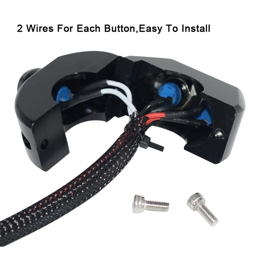 25MM CNC Alloy 3-Button Cafe Racer Grips Honda Yamaha