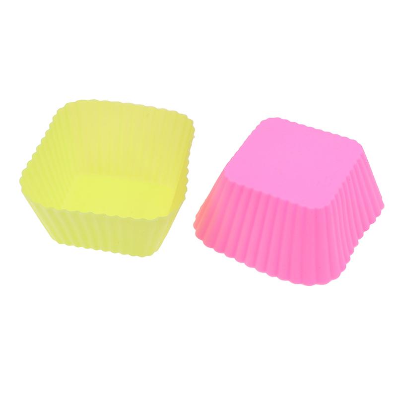 1/6Pcs 7Cm Square Shaped Jelly Pudding Mold Muffin Cake Cup Silicone Molds Kitchen Baking Accessories