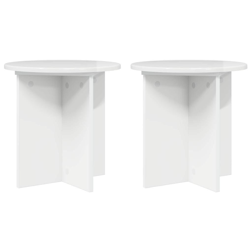 Plant Stand 2 Pcs Glossy White 40 X 40 X 40 Cm