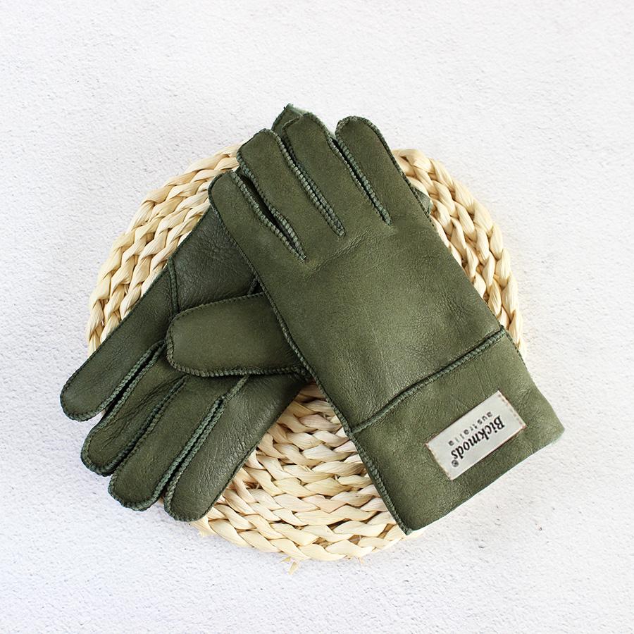 Winter Thickened Children's Sheepskin Fur Gloves Boys and Girls Windproof Warm Students Cold-Proof Leather Finger Gloves