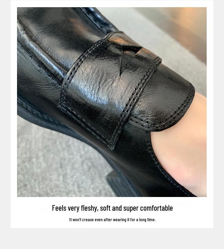 Grape Mom's Retro British College Style Chunky Heel Slip-On Loafers - Perfect for Autumn!