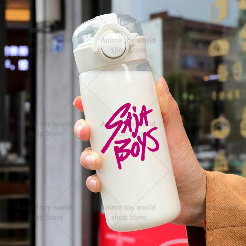 KPop Demon Hunters Sports Transparent Water Bottle Portable Gym Travel Clear Leakproof Drinking Frosted 400ml Play Entertaining Safe Kid Friendly Fun