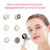 6-in-1 Elektrische Gesichtsreinigungsbürste – Tiefenreinigung der Poren, Peeling & Massage – 6 austauschbare Bürstenköpfe Wasserdichte & wiederaufladbare Reinigungsbürste