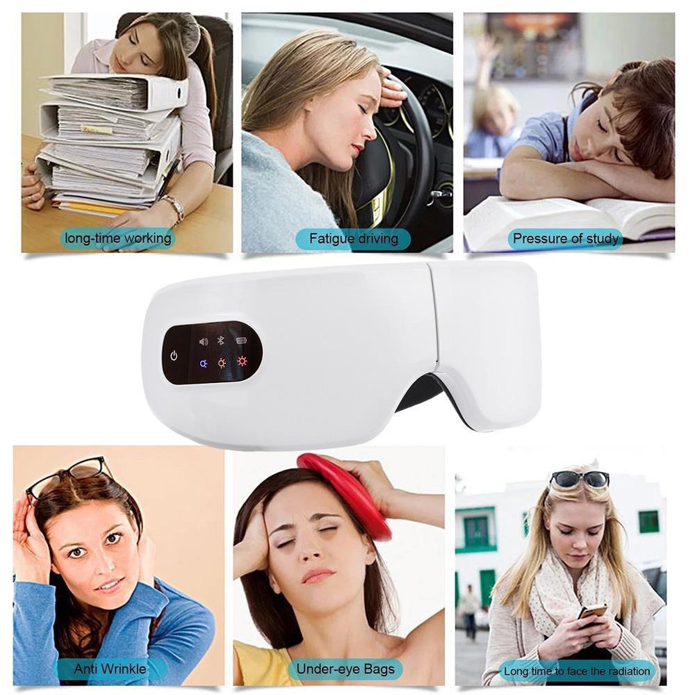 Portable Wireless Bluetooth Music Eye Massager 180 Folding Design Smart Eye Massager Steam Compress Eye Protector Resist Fatigue