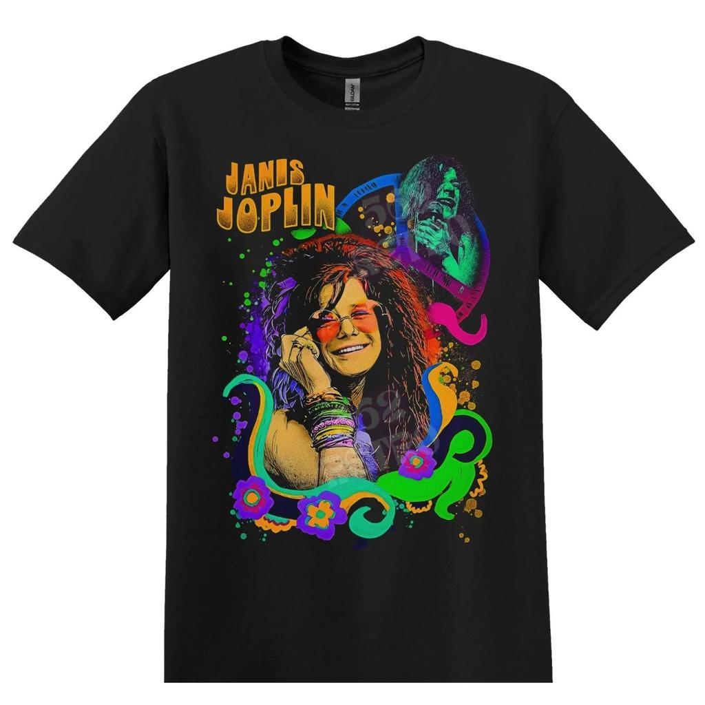 Janis Joplin Classic Rock Band T-Shirt Black S-