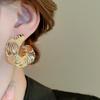 Exaggerated Large Metal Ear Studs Ear Jewelry Zinc Zinc Alloy Stud Earrings  Ladies
