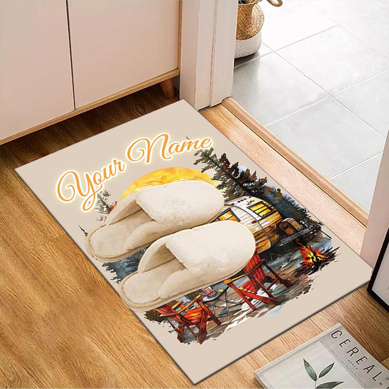 1PC Custom Name Adventure Sunset Scene Theme Floor Mat Ideal for Living Room, Game Rooms, Office, Bedroom, Floor Mat Playful Design