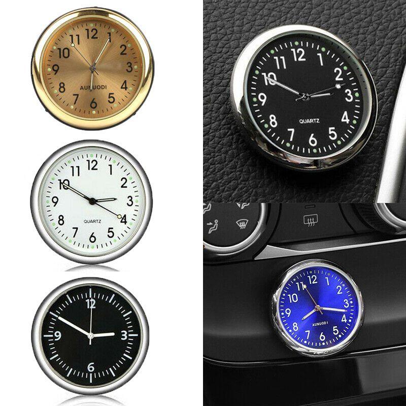 Mini Luminous Quartz Analog Watch Elegant Stick-on Clock For Car Boat And Motorcycle