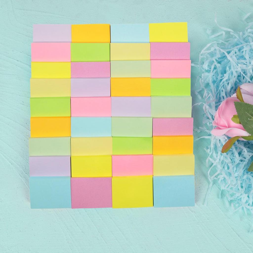 36 Pack Sticky Notes 1.5x2 in Post, 2160 Sheets Post Small Self Sticky Notes Pad Its, 9 Pastel Color Mini Sticky Notes for Office, Home, School,