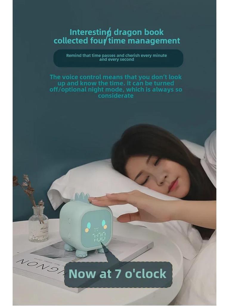 Fun Dinosaur Kids' Multifunctional Alarm Clock - Creative, Super Loud & Perfect for Students