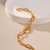 Französische Minimalistische Paperclip-Kette 18 Karat Vergoldet Schweinenase Damen Armband Schmuck