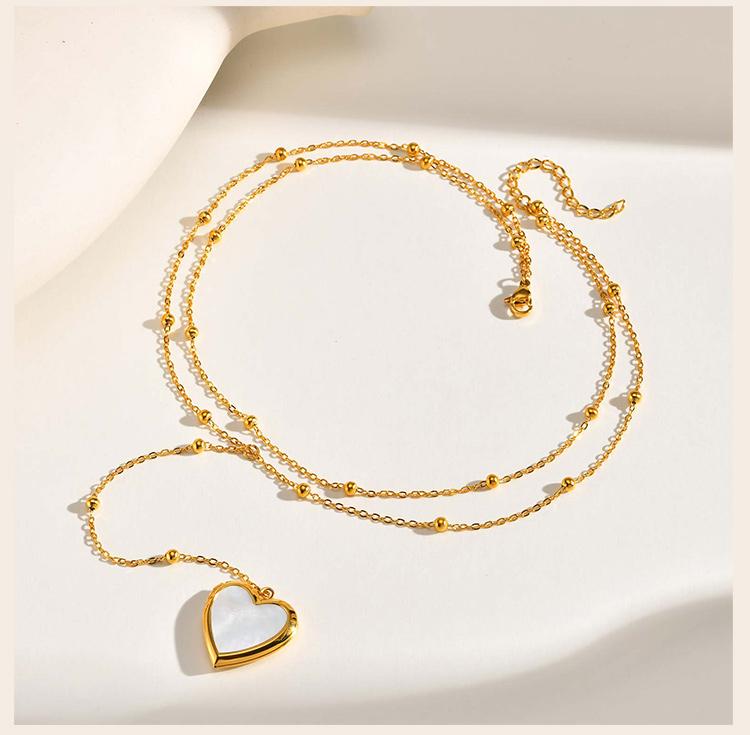 Women's Heart Locket Lariet Necklace, Adjustable Y-Shape Openable Pendant, Stainless Steel Gold Long Chain Fashion Jewelry