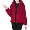 Women's Faux Lambswool Hooded Cardigan: Stylish Loose-Fit Autumn/Winter Pajama Jacket